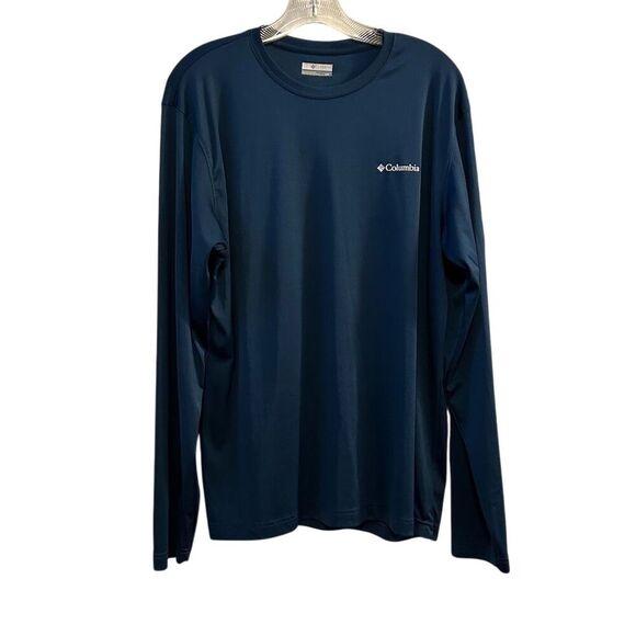 Columbia Men's Long Sleeve Crew Neck T-Shirt Blue Size L - Picture 1 of 10